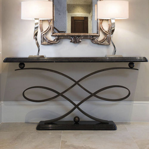 Traditional sideboard table - DECORUS  - Decorus - bronze / polished stainless steel / marble