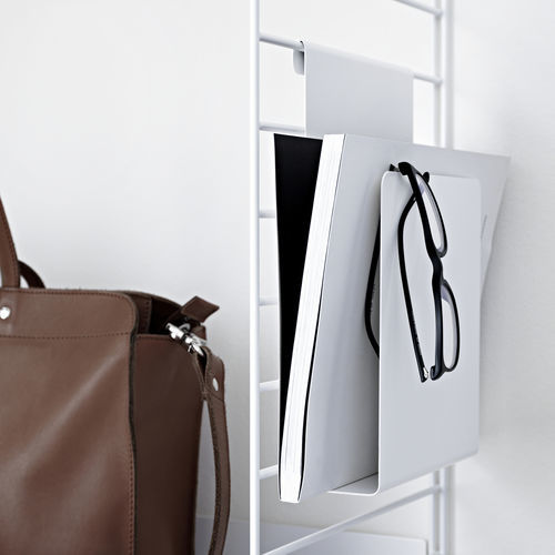 Contemporary magazine rack - STRING FURNITURE - home / thermo-lacquered steel / white