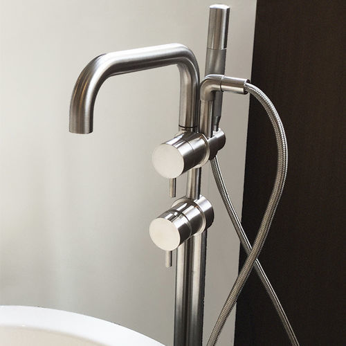 Bathtub mixer tap - STIRIANA 6780400T - MINA Rubinetterie - floor-mounted / stainless steel / bathroom