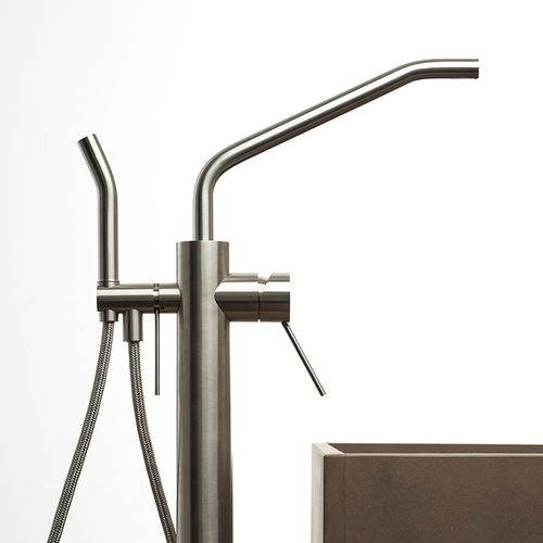 Bathtub mixer tap - CORSIVO 118711T - MINA Rubinetterie - floor-mounted / stainless steel / bathroom