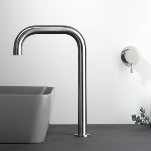 Washbasin mixer tap - STIRIANA 6300_6100 - MINA Rubinetterie - deck mounted / stainless steel / indoor