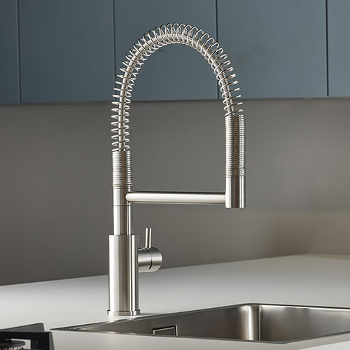 Countertop mixer tap - TWIN 9072 - MINA Rubinetterie - stainless steel / kitchen / 1-hole