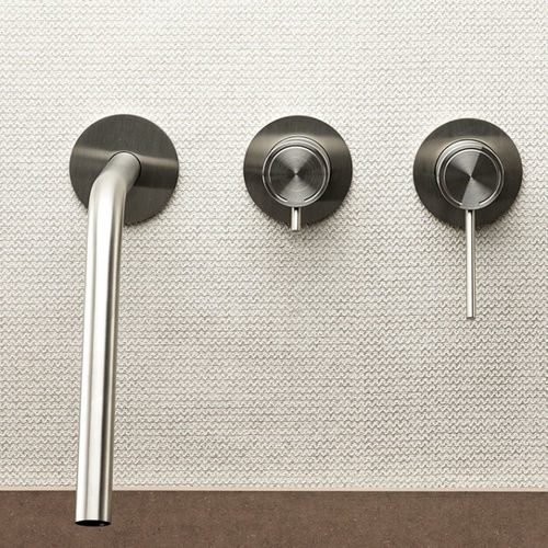 Stainless steel bathtub mixer set - CORSIVO 11490 - MINA Rubinetterie - wall-mounted / contemporary / 3-hole