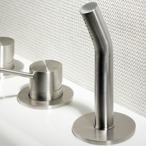 Stainless steel bathtub mixer set - CORSIVO 11927 - MINA Rubinetterie - deck mounted / contemporary / 2-hole