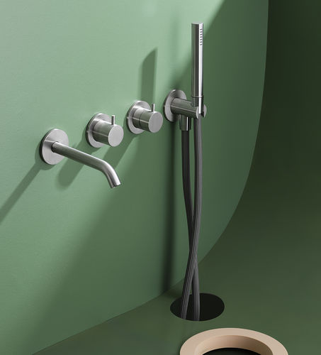 Bathtub mixer tap - IVI 8016_8900_0825_0700_G50S - MINA Rubinetterie - wall-mounted / built-in / stainless steel