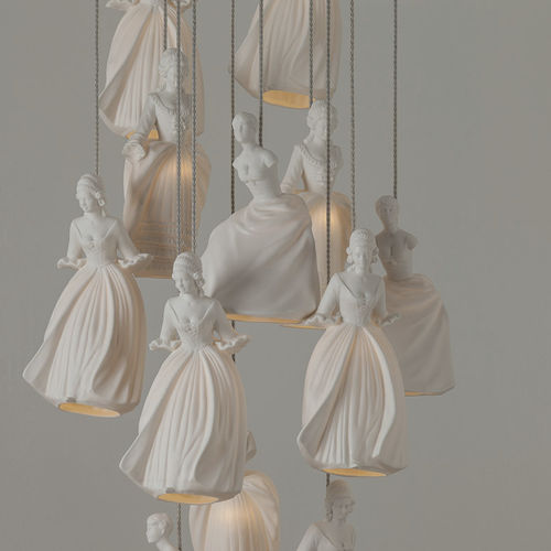 Pendant lamp - DAME - Carlesso - porcelain / Baroque style / corded