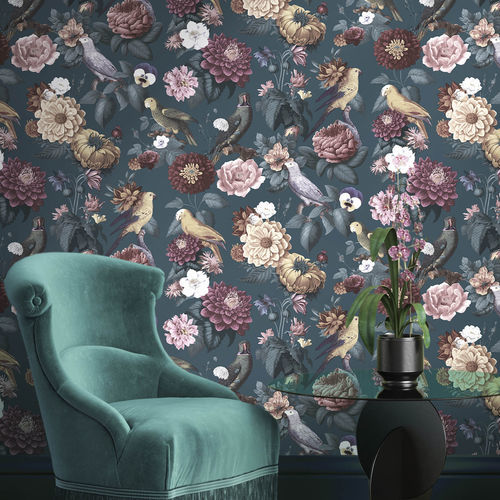 Contemporary wallpaper - BOTANY HOUSE : PARROTTINI - Parato - floral / multi-color / printed