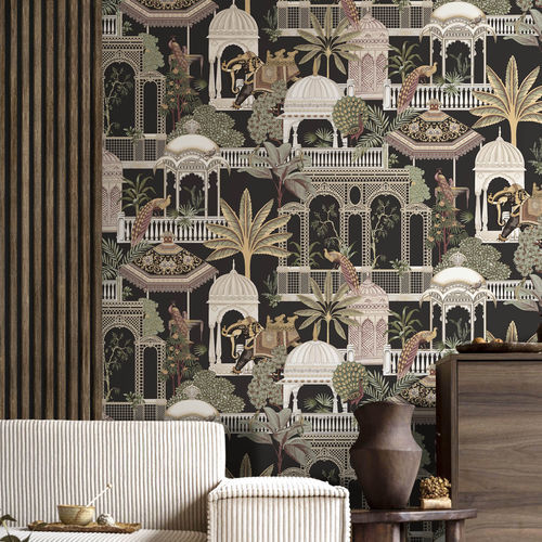 Contemporary wallpaper - BOTANY HOUSE : SANCTUARY - Parato - nature pattern / urban motif / multi-color