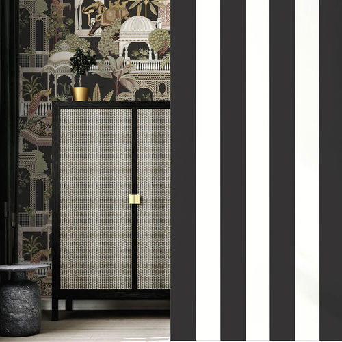 Contemporary wallpaper - BOTANY HOUSE : RIGA - Parato - striped / gray / white