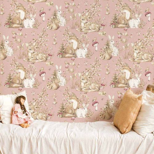 Contemporary wallpaper - MiniMe : BOSCO - Parato - nature pattern / animal motif / children's pattern
