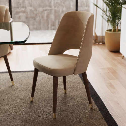 Contemporary chair - Enzo Premium XLUX - Irmaos Pereira Pacheco, SA - indoor / fabric / walnut