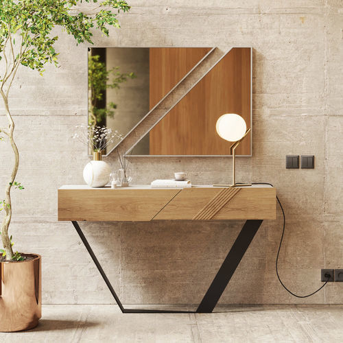 Contemporary sideboard table - Enzo - Irmaos Pereira Pacheco, SA - oak / oak base / rectangular