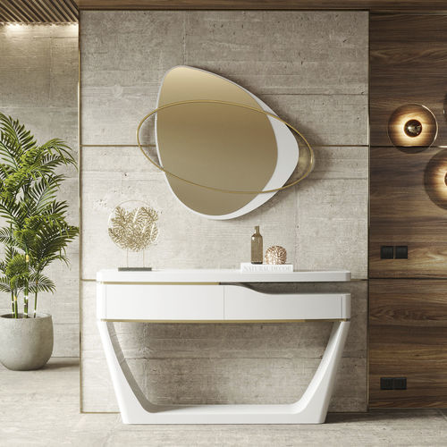 Wall-mounted mirror - Kyara XLUX - Irmaos Pereira Pacheco, SA - contemporary / wooden / golden