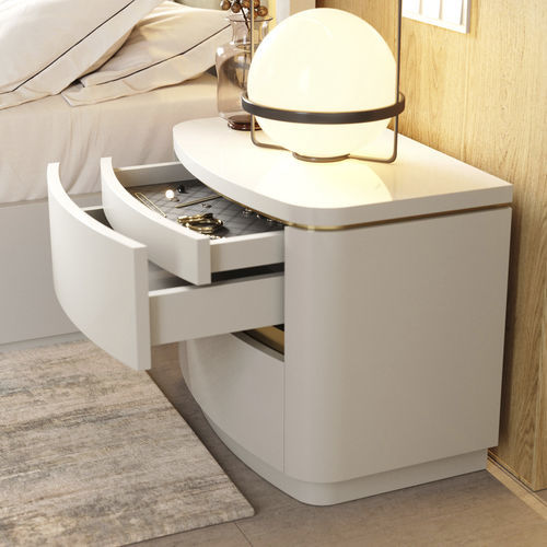 Contemporary bedside table - Kyara XLUX - Irmaos Pereira Pacheco, SA - wooden / wooden base / rectangular