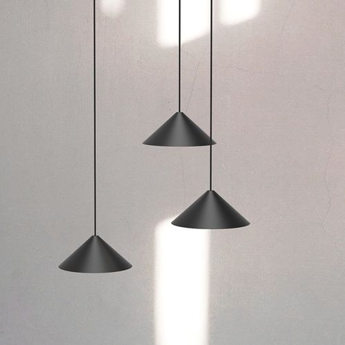 Hanging lamp - cone S120.3 - Andcosta - lacquered steel / polycarbonate / contemporary