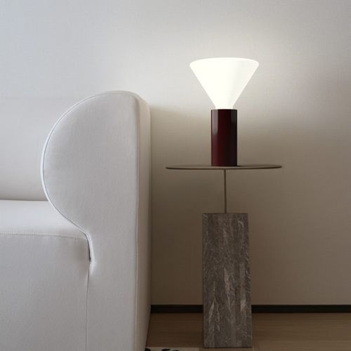 Table lamp - pin T370 - Andcosta - aluminum / blown glass / contemporary