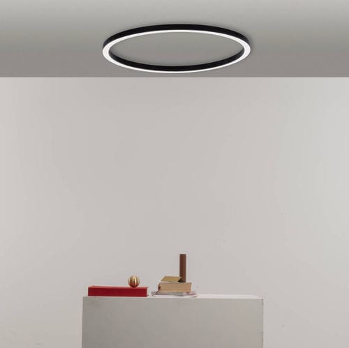 Contemporary ceiling light - daytona round C600 - Andcosta - ring-shaped / aluminum profile / lacquered aluminum