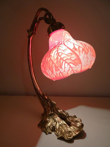 Table lamp - L'ESCARGOT - TIEF - bronze / glass / Art Nouveau style