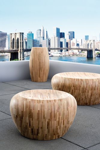 Contemporary coffee table - MOTLEY - WILDSPIRIT - birch / round / home