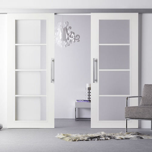 Aluminum sliding system - Move 2 - Svedex - glass door / concealed runner / wall-mounted