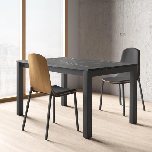 Contemporary table - TOKIO - Cancio - tempered glass / laminate / ceramic