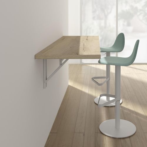 Contemporary high bar table - VULCANO  - Cancio - tempered glass / ceramic / lacquered metal steel base