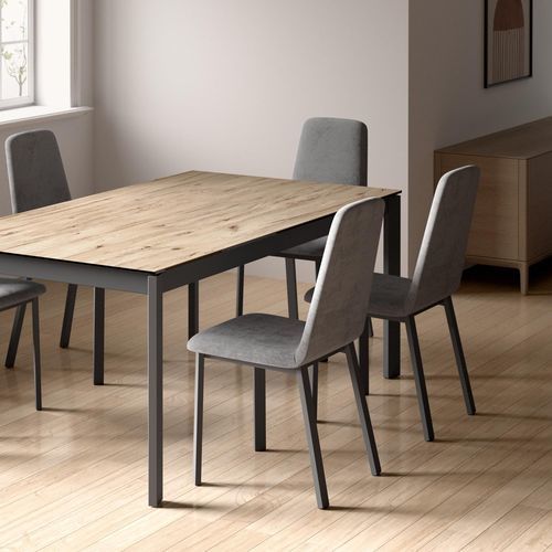 Contemporary dining chair - PIXEL  - Cancio - indoor / fabric / metal base