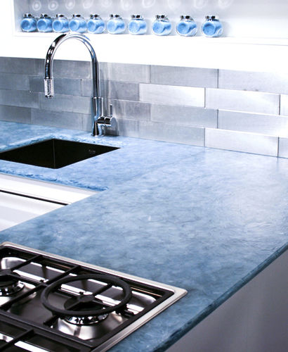 Glass countertop - BIO-GLASS® : AQUAMARINE - Coverings ETC - kitchen / recycled