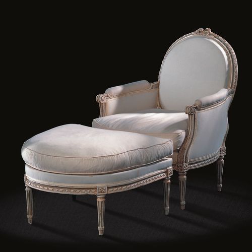 Louis XVI footrest - L16 TF 16 / 1 - MASSANT - fabric / wooden