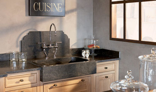 Single-bowl kitchen sink - COSI - without drainboard / marble / apron-front
