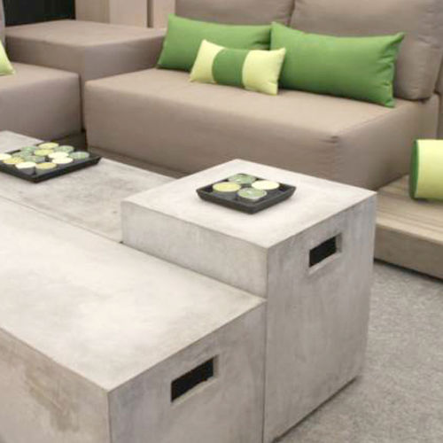 Contemporary side table - SEMPRE - In4Out - fiber-reinforced concrete / square / home