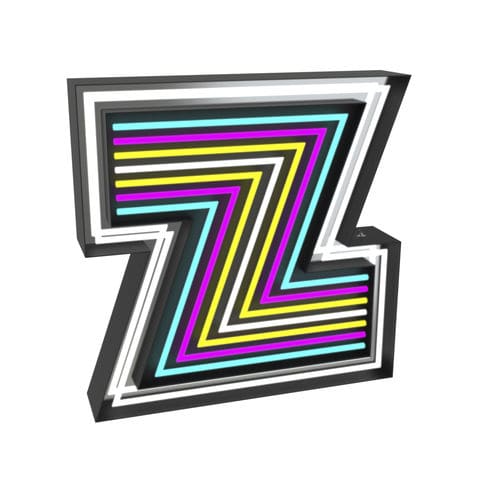 Floor-standing lamp - LETTER Z - DelightFULL - aluminum / polished stainless steel / original design