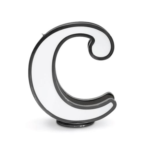 Floor-standing lamp - LETTER C - DelightFULL - stainless steel / acrylic / original design