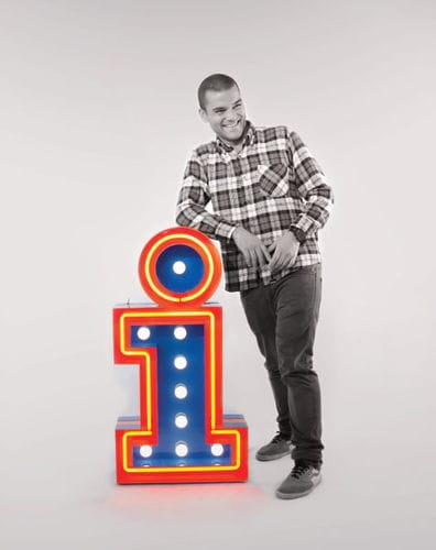 Floor-standing lamp - LETTER I - DelightFULL - aluminum / original design / corded