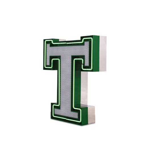 Floor-standing lamp - LETTER T - DelightFULL - aluminum / stainless steel / acrylic