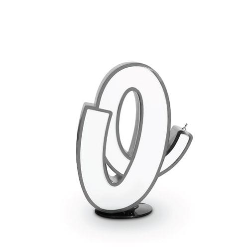 Floor-standing lamp - LETTER O - DelightFULL - aluminum / acrylic / original design