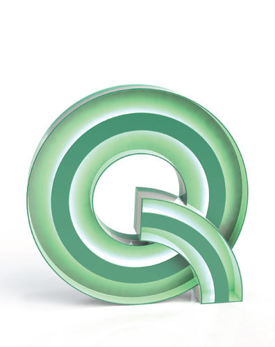 Floor-standing lamp - LETTER Q - DelightFULL - aluminum / acrylic / original design