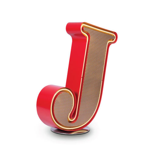 Floor-standing lamp - LETTER J - DelightFULL - aluminum / acrylic / original design
