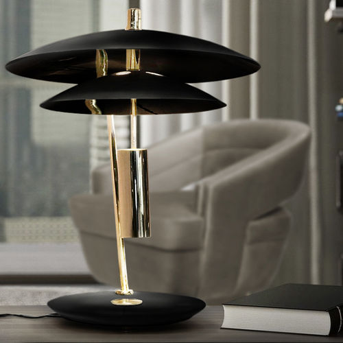 Table lamp - BASIE - DelightFULL - aluminum / brass / marble