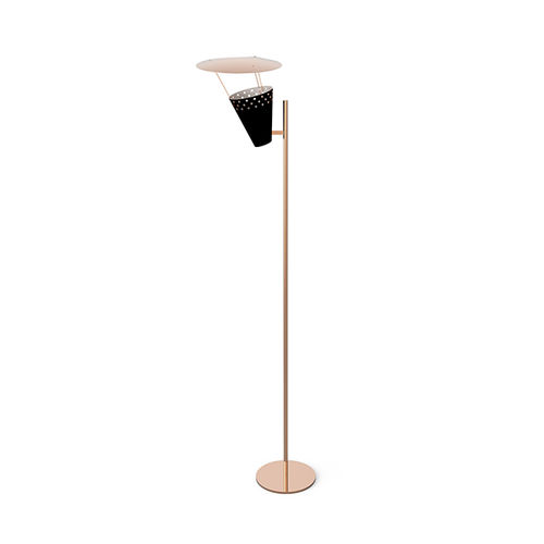 Floor-standing lamp - LEE - DelightFULL - aluminum / brass / vintage
