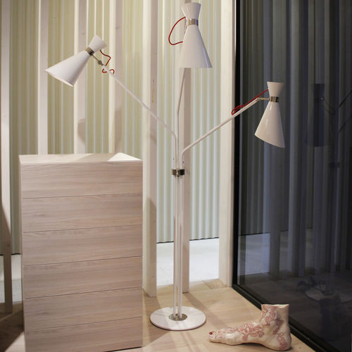 Floor-standing lamp - SIMONE - DelightFULL - aluminum / brass / contemporary