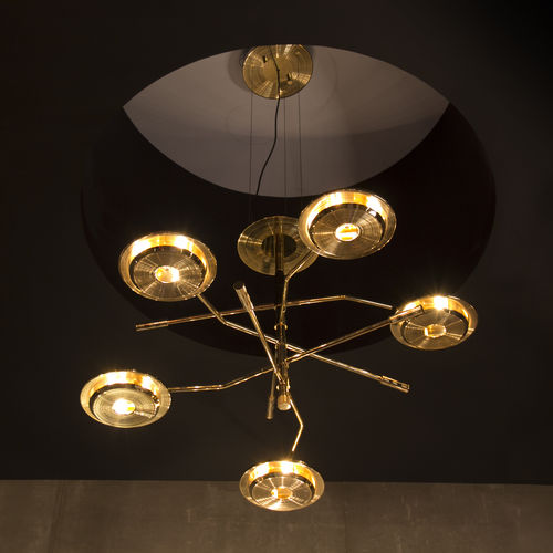 Contemporary chandelier - HENDRIX - DelightFULL - brass / 9 light / commercial