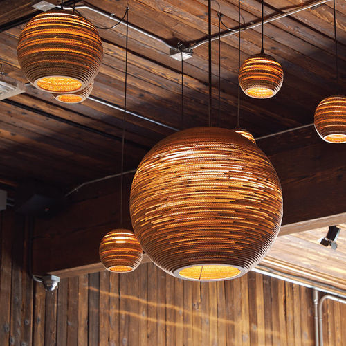 Pendant lamp - SUN - graypants  - cardboard / contemporary / corded