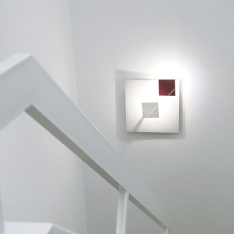 Contemporary wall light - DESAGN: 50A2 - Knikerboker - indoor / stainless steel / square