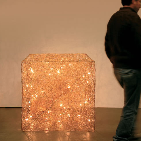 Portable lamp - QUBO: T 80 - Knikerboker - brass / contemporary / wireless