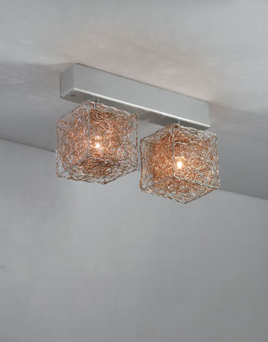 Contemporary ceiling light - KUBINI: T 2 - Knikerboker - aluminum / halogen