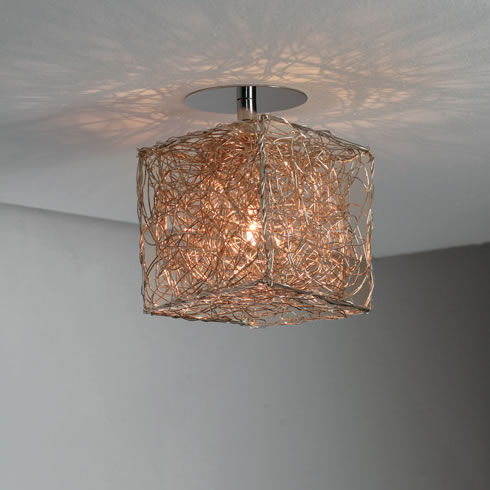 Contemporary ceiling light - KUBINI: Q - Knikerboker - square / aluminum / halogen