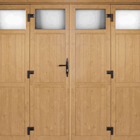 Swing garage door - LALLEMANT FERMETURES : CADRE SOUDE 3 - Lallemant - PVC / manual