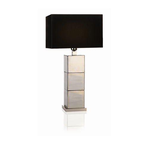 Table lamp - CUBE 1660 - LUMIS SRL - chrome / fabric / ceramic