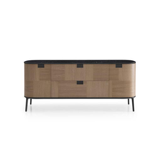 Contemporary sideboard - TESAURUS - MAXALTO - wood veneer / MDF / marble